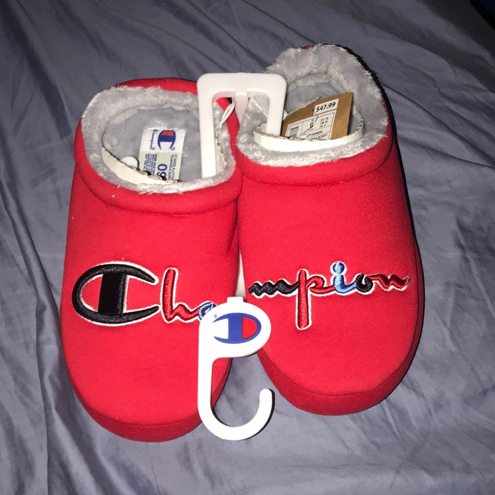 Red champion slippers